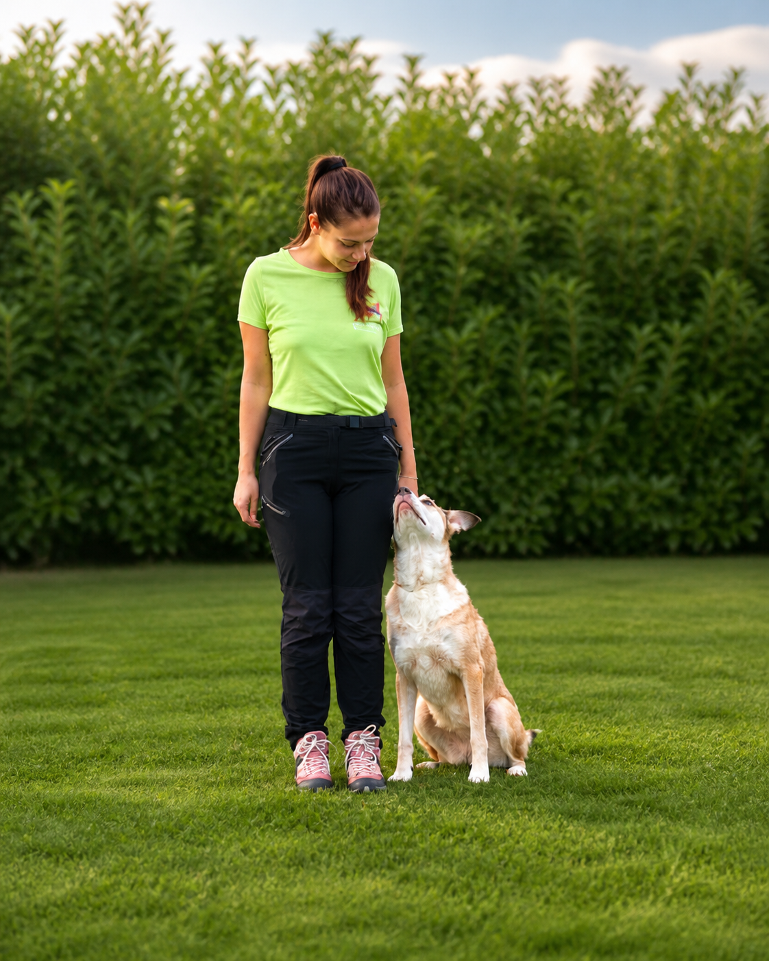 Lucilla Polvani insieme al cane Bia